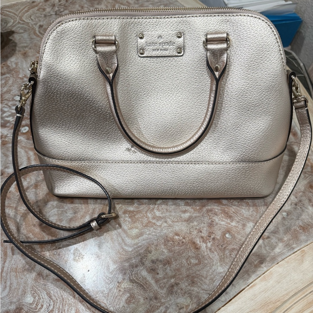 Kate Spade Metallic Rose Gold Wellesley Small Rachelle Bag